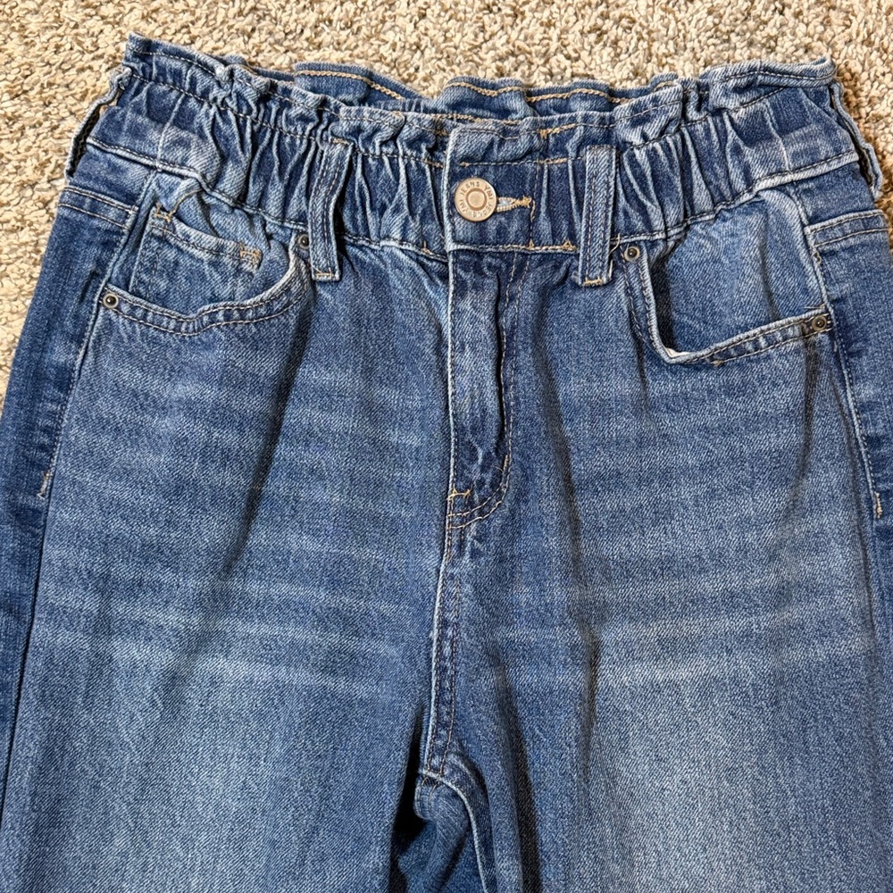 YMI Dream High-Waist Distressed Blue Denim Jeans with Elastic Waist. - Picture 3 of 8